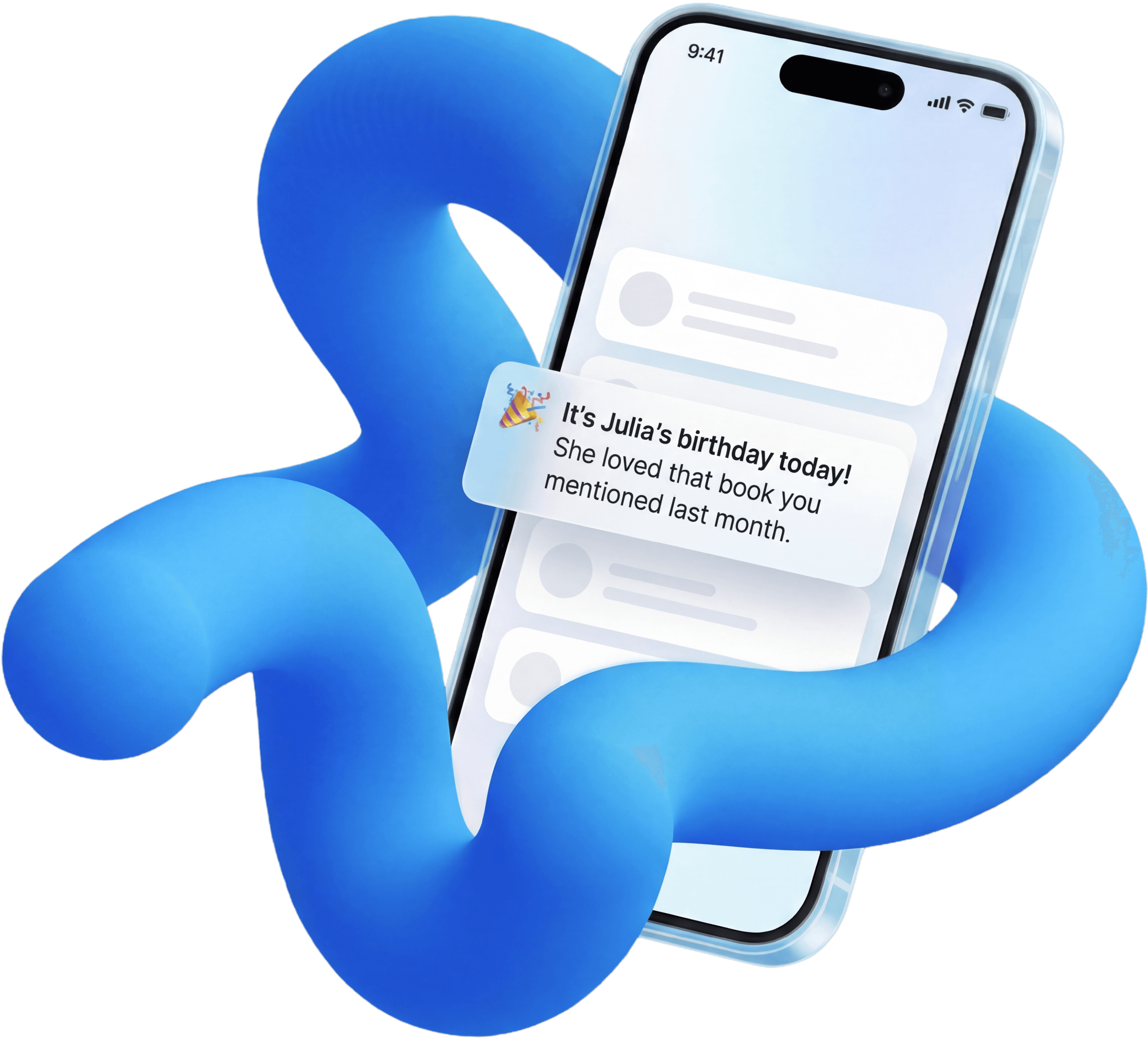 Iara App Interface with 3D abstract shape