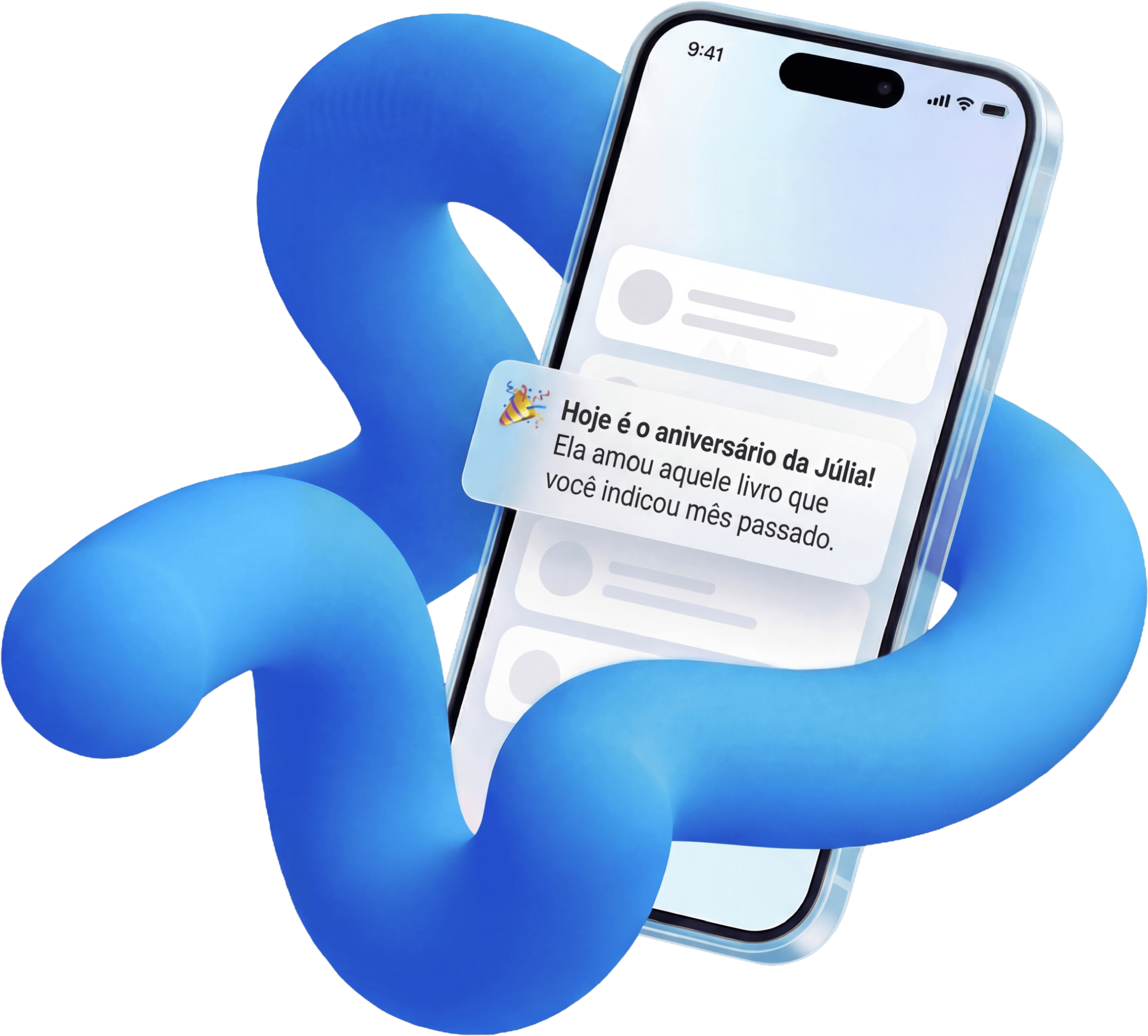 Iara App Interface with 3D abstract shape